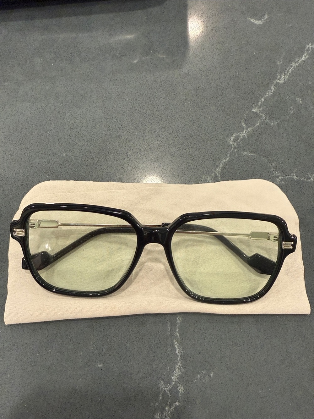 Gentle Monster Black Square Non-Prescription Glasses with Case